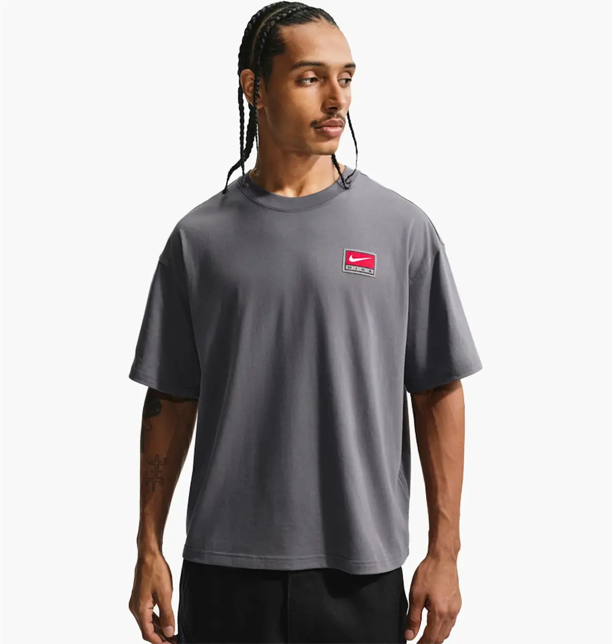Футболка чоловіча Nike Life Short-Sleeve Boxy Knit Grey