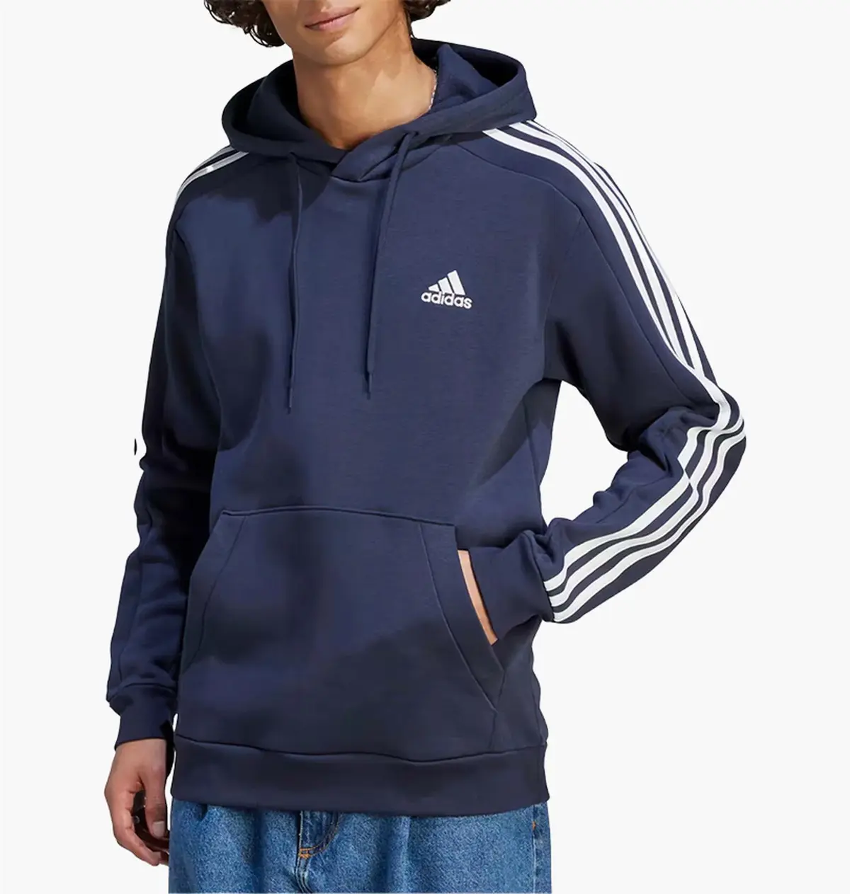Кофта мужская Adidas Hooded Sweatshirt Sportswear Essentials Fleece 3-Stripes Blue