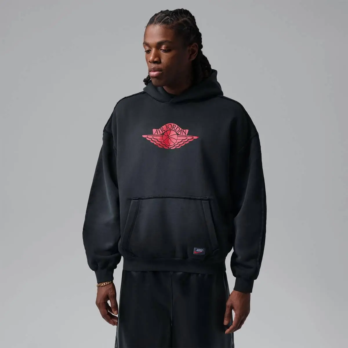 Кофта мужская Jordan Flight Wings Fleece Pullover черная IM9191-010