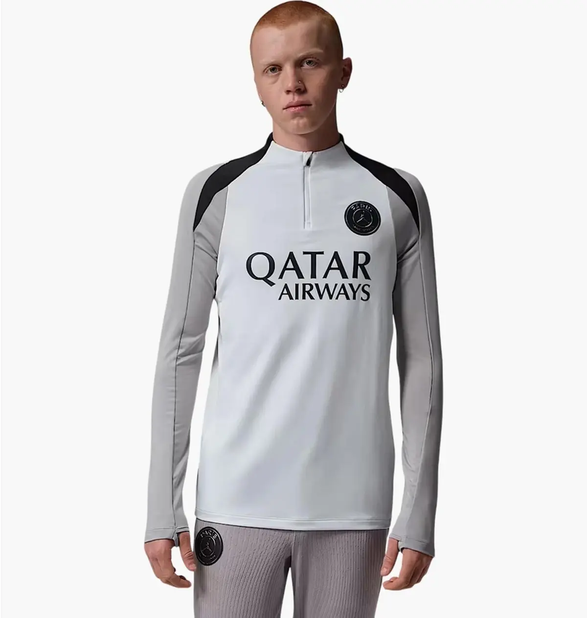Кофта мужская Jordan Paris Saint-Germain Strike Night Edition Dri-Fit Football Knit Drill White/Grey