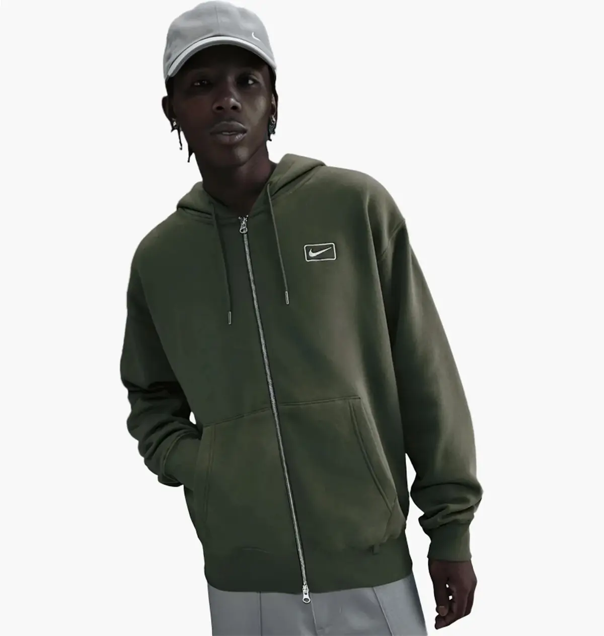 Кофта чоловіча Nike Swoosh Box Graphic Full-Zip Olive