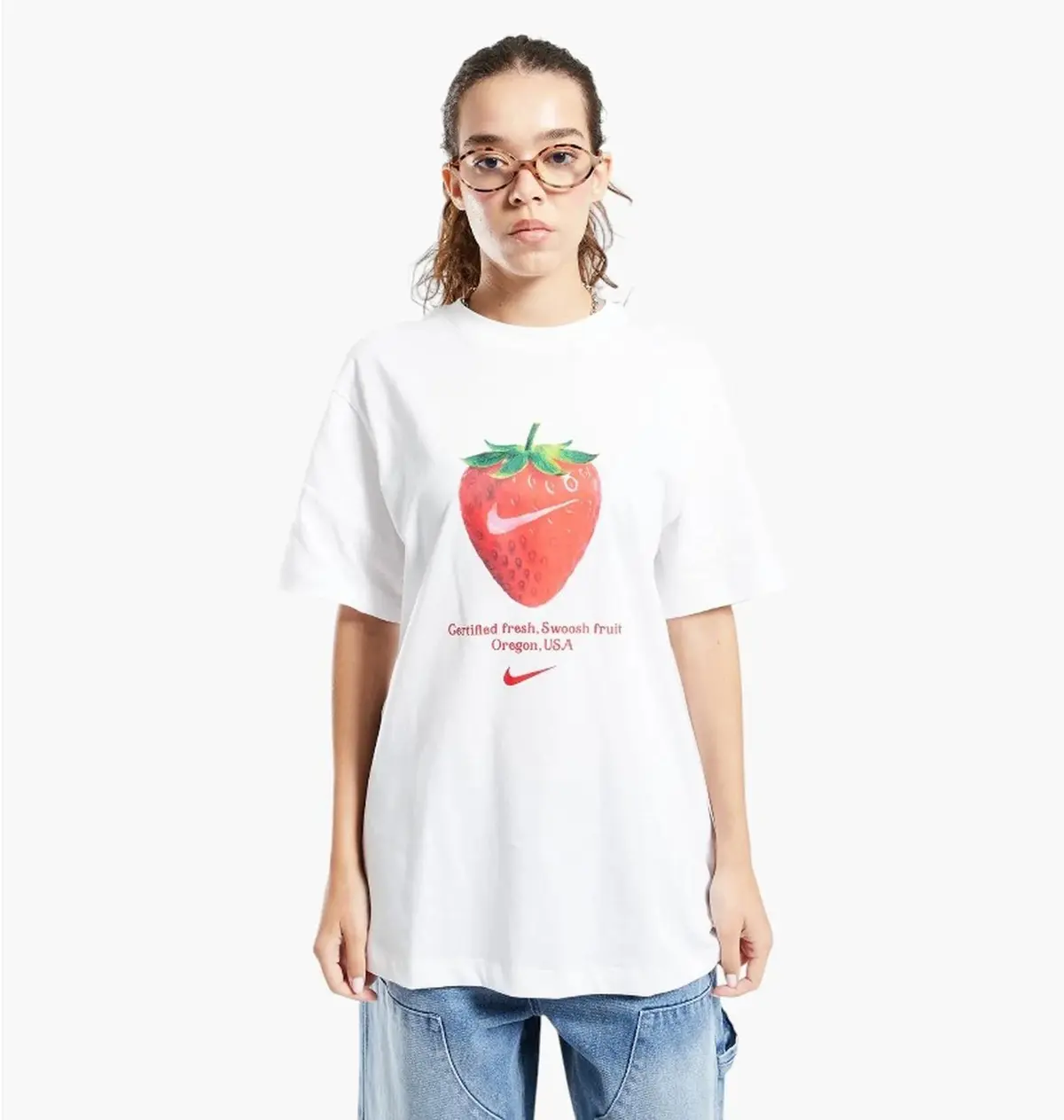 Футболка жіноча Nike Nsw Frt Os Stwbry White