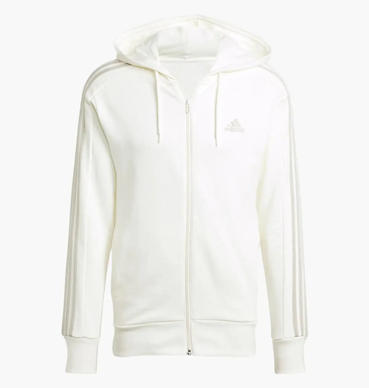 Кофта женские Adidas Essentials French Terry 3-Stripes Full-Zip White