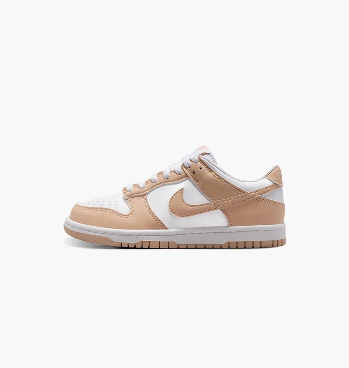Кроссовки детские Nike Dunk Low белые с бежевым IU7766-134