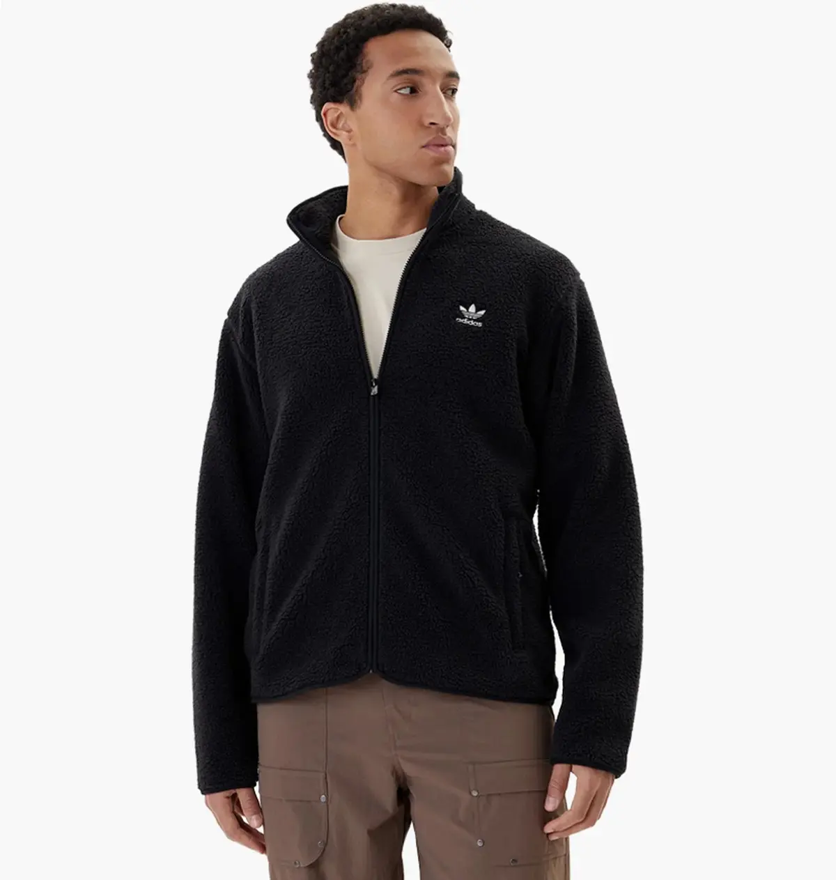 Кофта чоловіча Adidas Trefoil Essentials Teddy Fleece Black