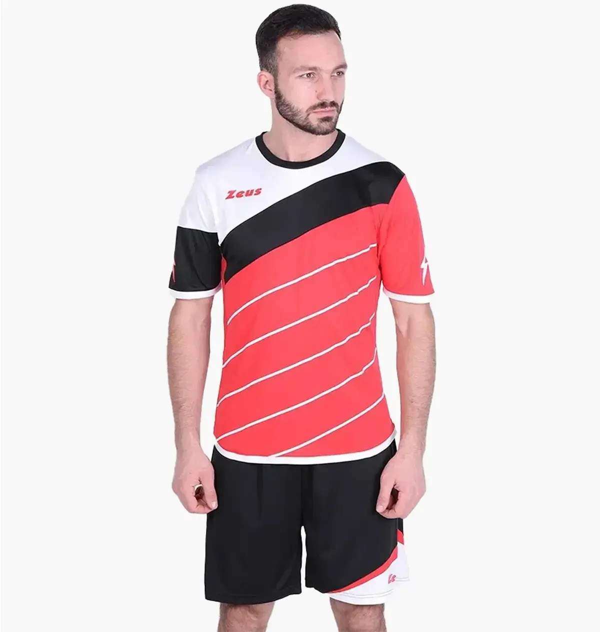 Футбольная форма мужская Zeus Kit Lybra Uomo Rosso Nero