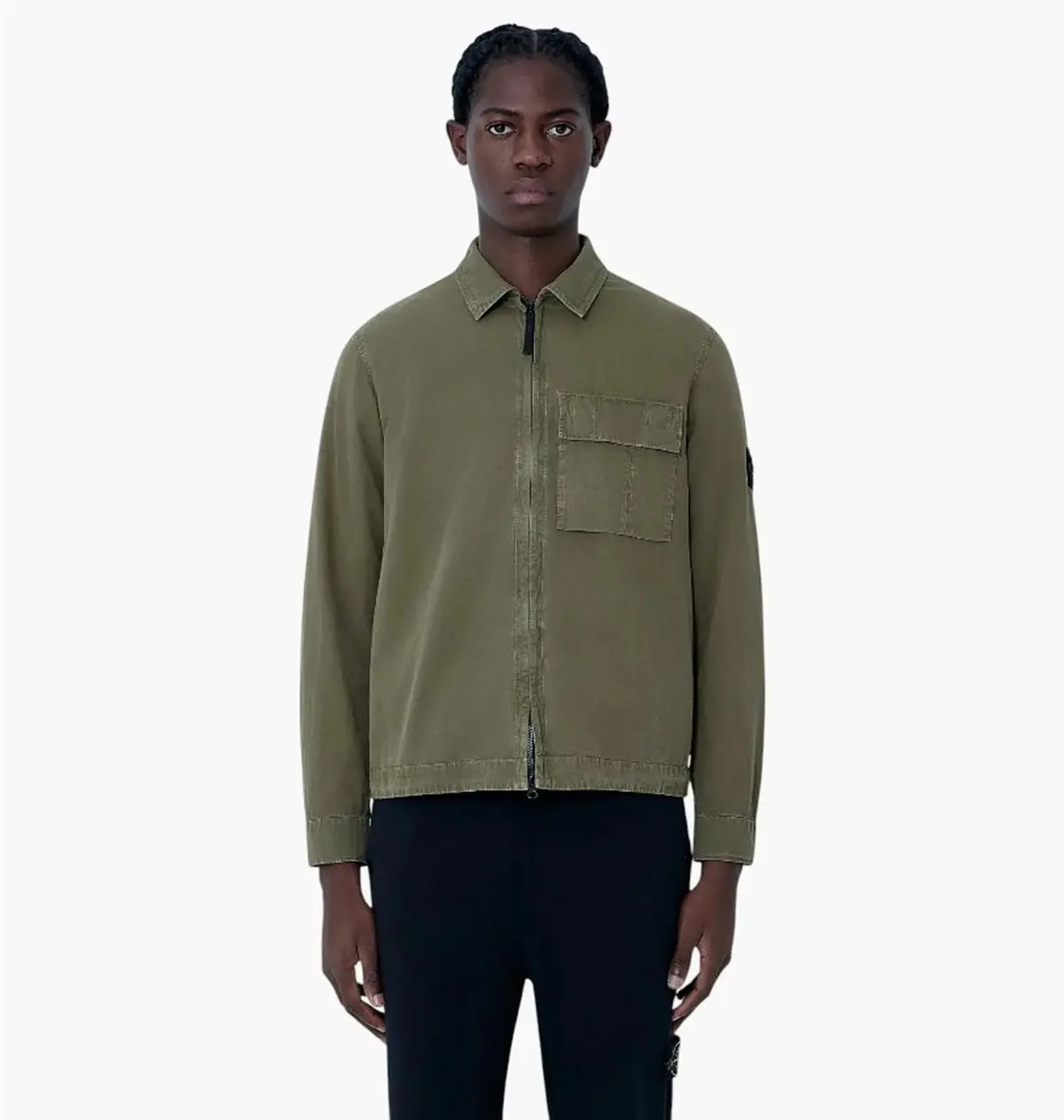 Кофта чоловіча Stone Island 1200008 Old Effect Overshirt Olive