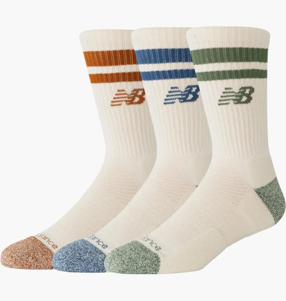 Носки New Balance Active Lifestyle Striped Crew Socks (3 ) Beige