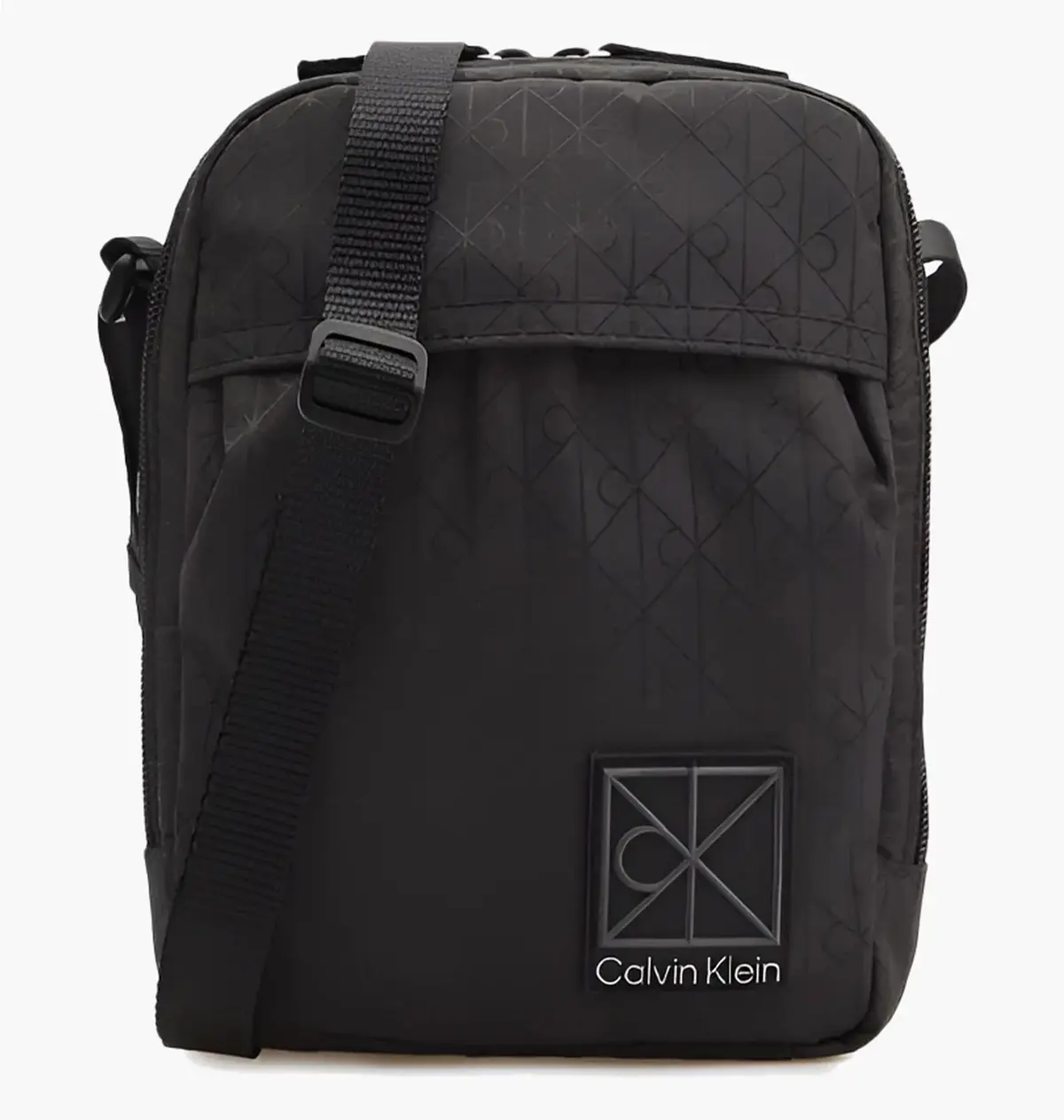 Сумка через плечо Calvin Klein Allover Emblem Logo Jacquard Reporter Black