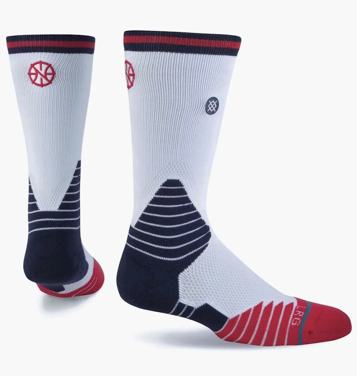 Носки Stance Nba New Orleans Pelicans White Red Blu Logo Crew Basketball Socks