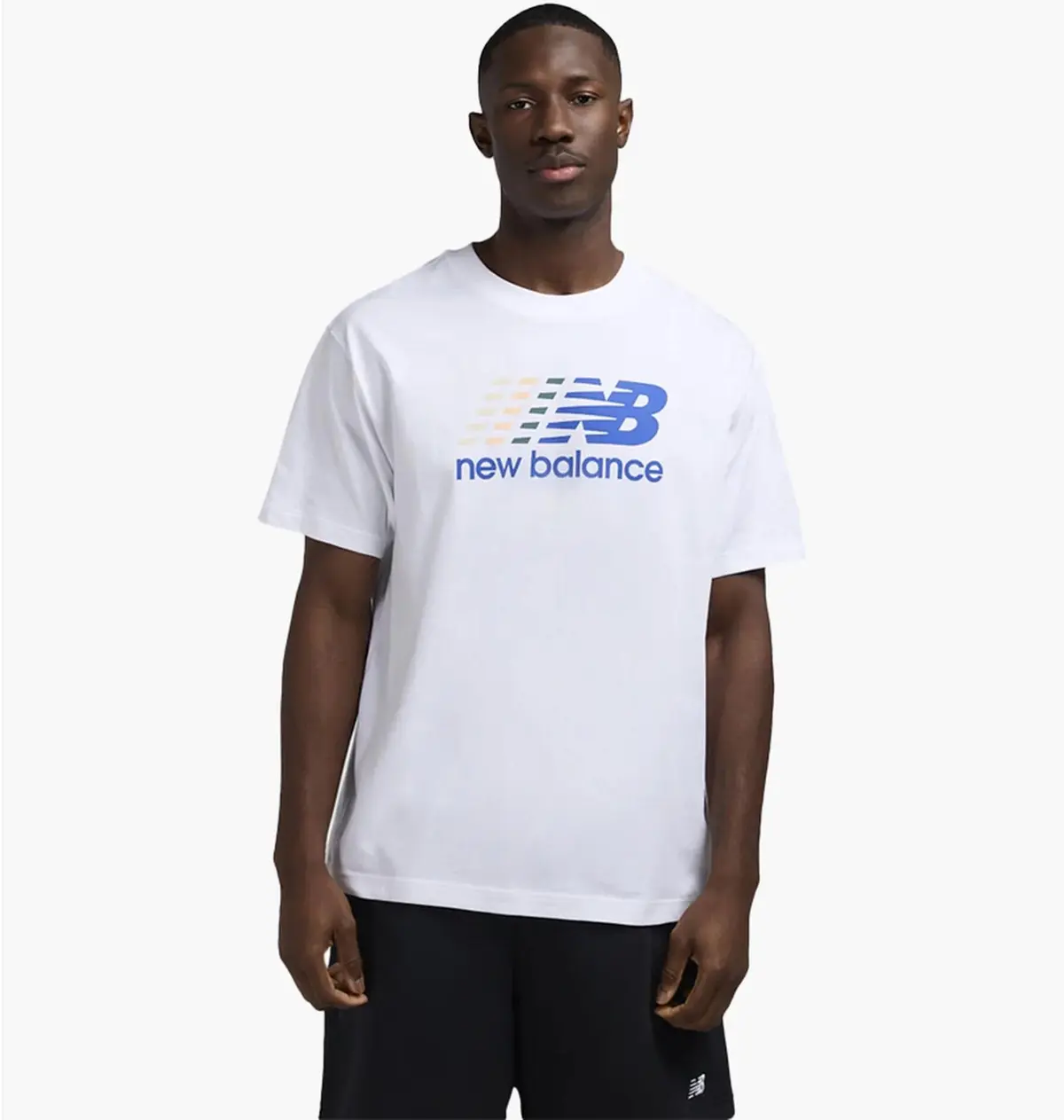 Футболка мужская New Balance Center Multi Color Logo White