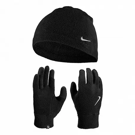 Шапка Nike M Fleece Hat And Glove Set чорна зі сріблястим N.100.2578.082.LX