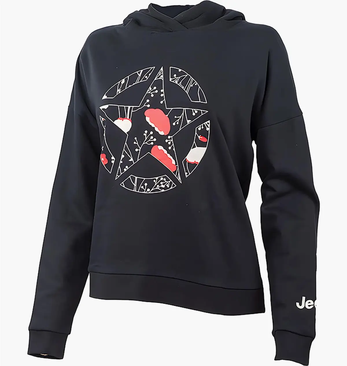 Кофта женские Jeep Hooded Cropped Sweatshirt Star Botanical Print