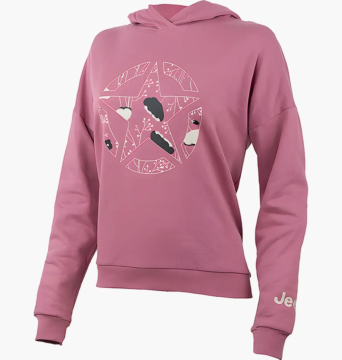 Кофта женские Jeep Ooded Cropped Sweatshirt Star Botanical Print