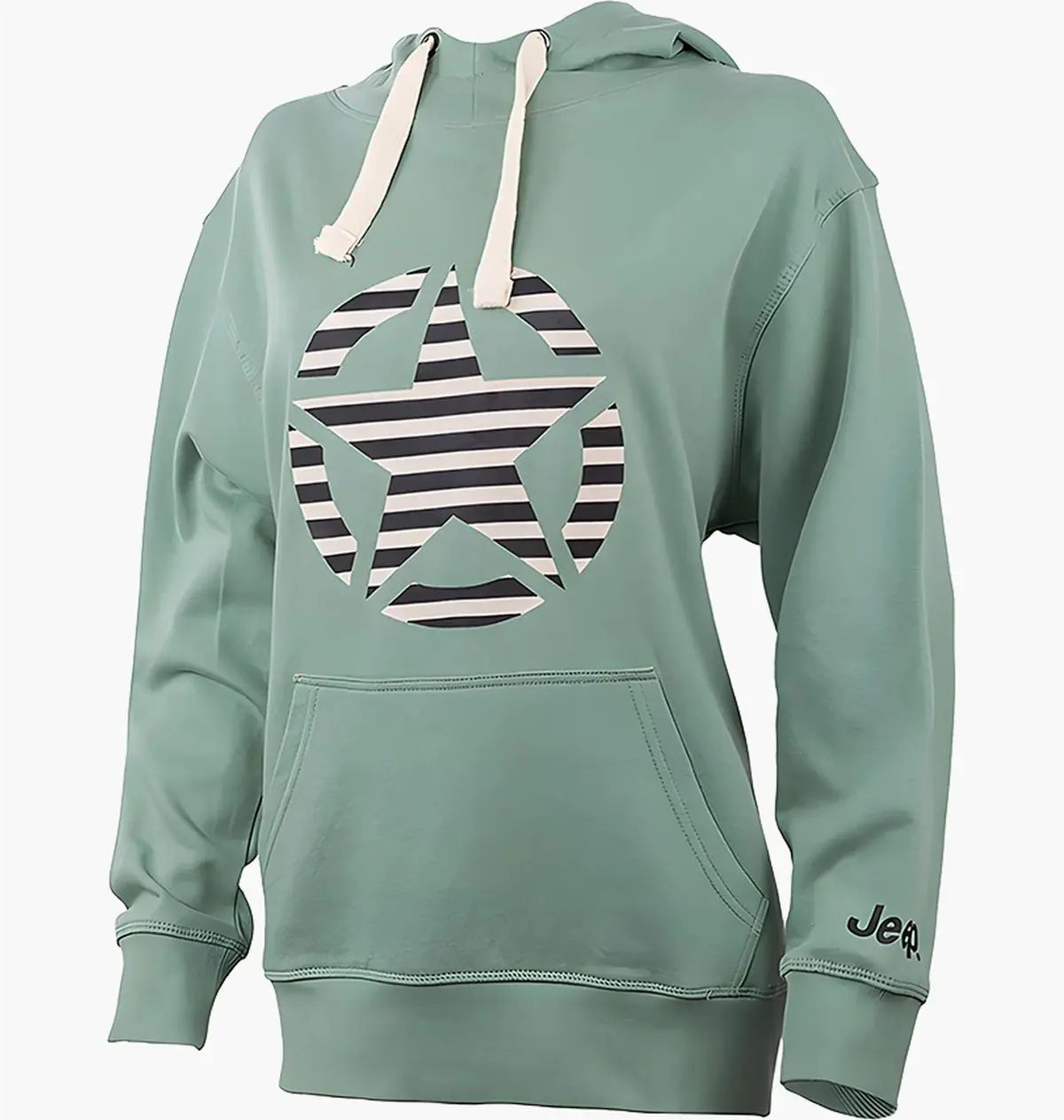 Кофта унисекс Jeep Hooded Oversize Sweatshirt Star Striped Print Turquoise