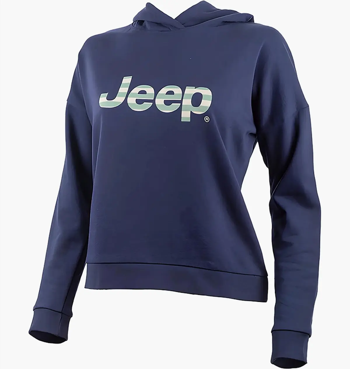 Кофта женские Jeep J Woman Hooded Cropped Sweatshirt Striped Print J22w