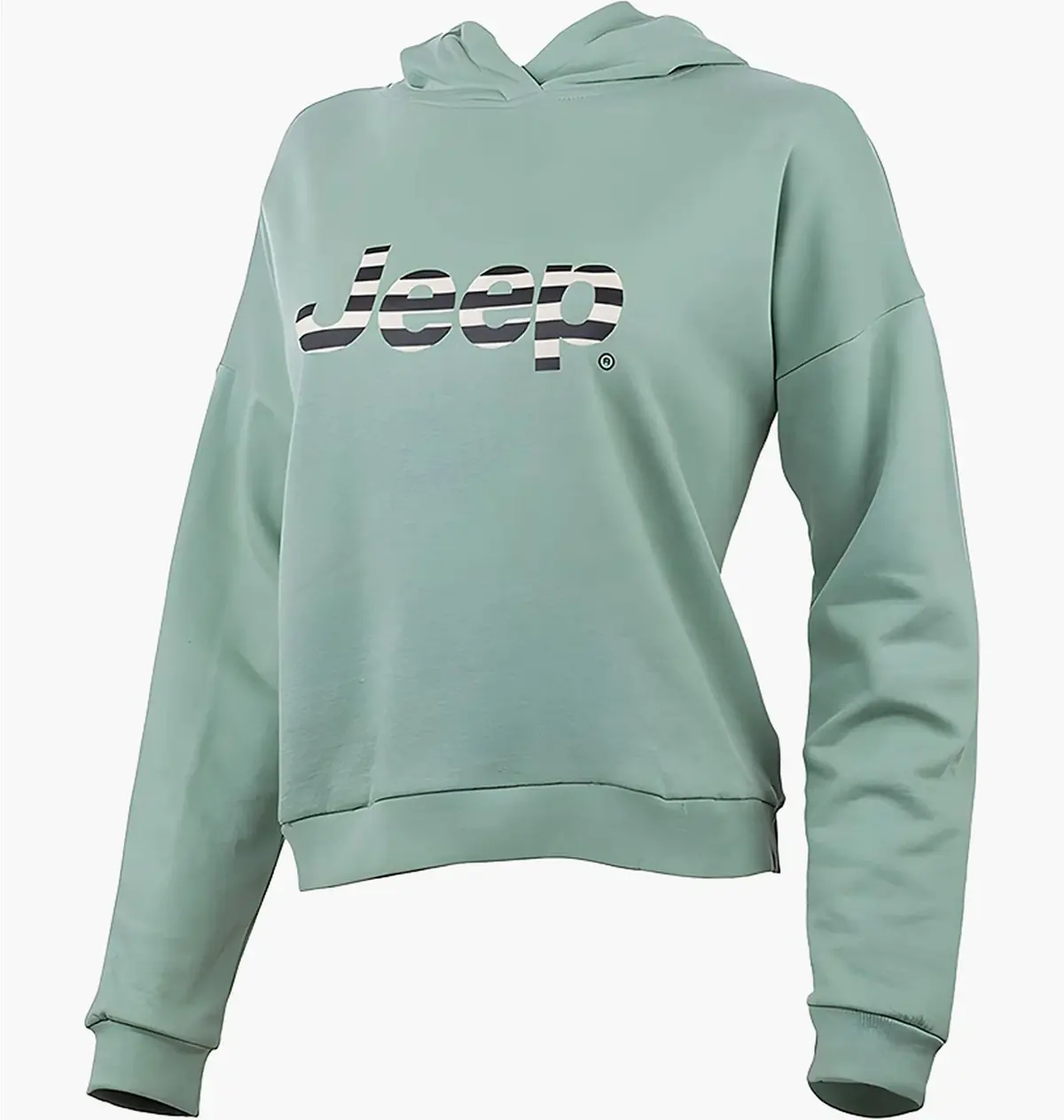 Кофта женские Jeep Hooded Cropped Sweatshirt Striped Print