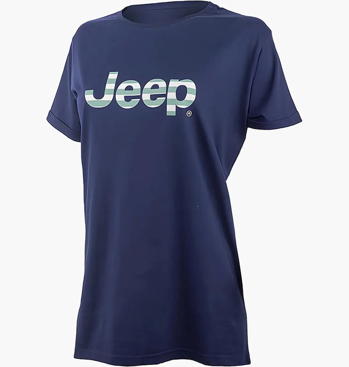Футболка жіноча Jeep J Woman T-Shirt Oversize Striped Print Turn-Up Sleeve J22w
