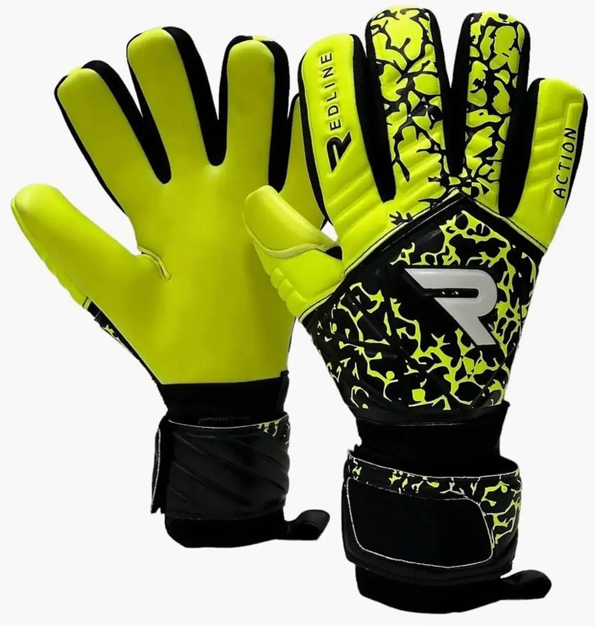 Футбольные перчатки унисекс Redline Action Negative Lime Green/Black