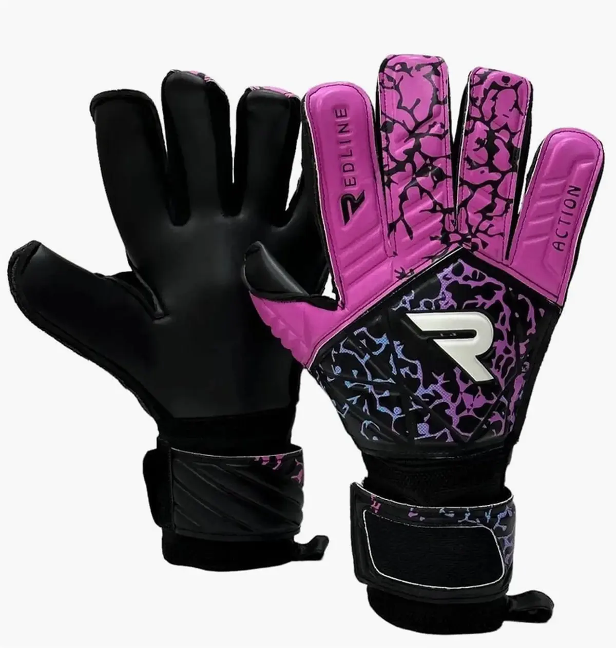 Футбольные перчатки унисекс Redline Action Negative Purple Black/Pink