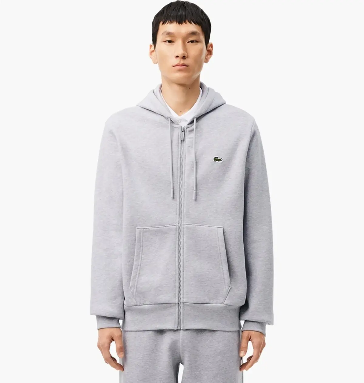 Кофта чоловіча Lacoste Full Zip Fleece Grey