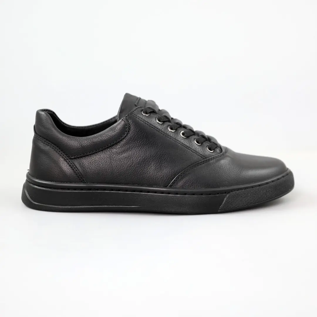Кеды мужские кожаные черные